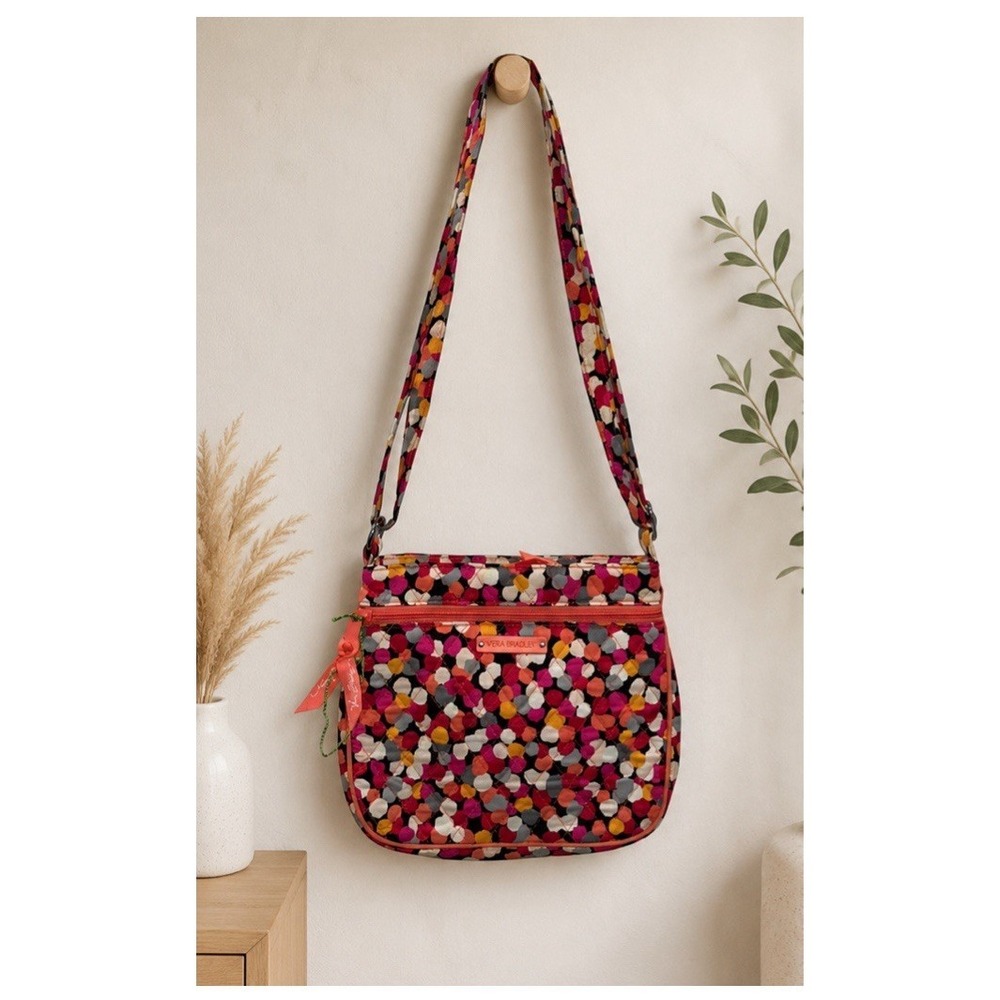 Vera Bradley Petite Double Zip Hipster Crossbody Bag Pixie Confetti Quilted